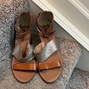 Stylish Brown and Silver Women's Sandals